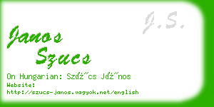 janos szucs business card